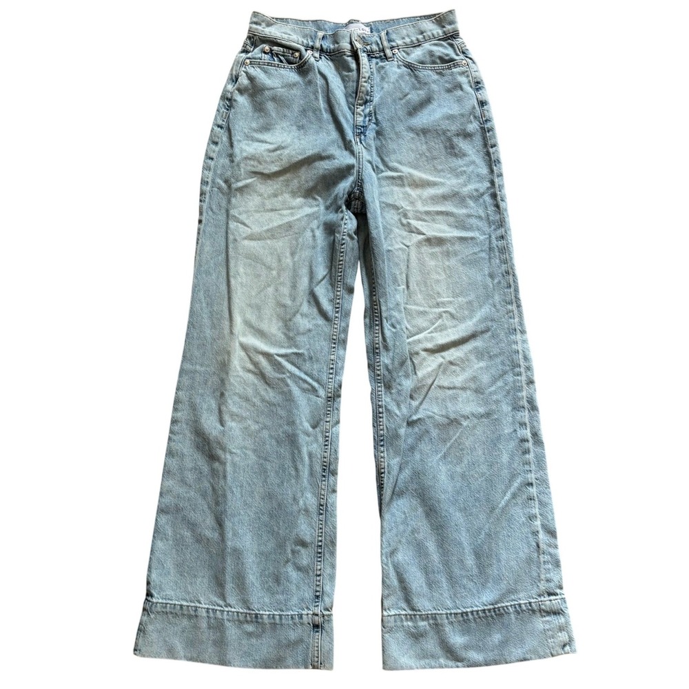 LOFT High Waist Palazzo Jeans Size 26 Wide Leg Denim Blue